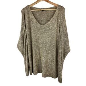 Love Tree Size L Tan Fuzzy Slouchy Pullover Sweater